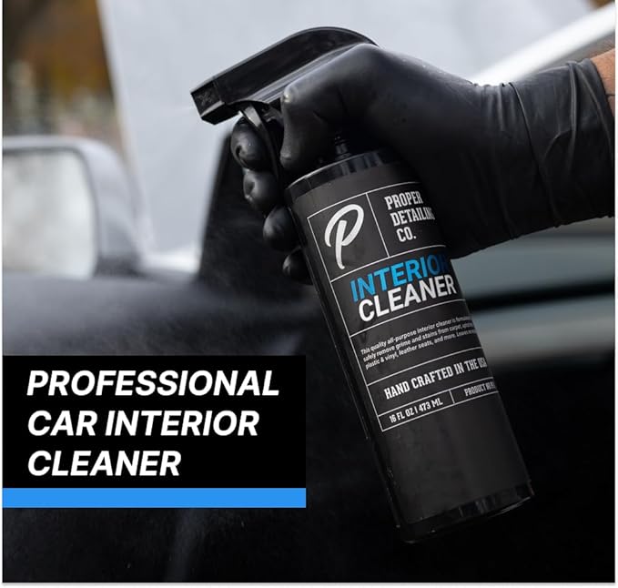 Professional Car Interior Cleaner for Fabric & Leather Seats, Dashboard, Headliner & Carpet - Deep Stain Remover Foam Spray for Auto Detailing - Tesla Seat Compatible