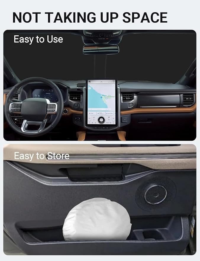 Proadsy 2026 Upgrade Front Windshield Sun Shade Foldable Sunshade Protector Custom Fit 2018-2024 Ford Expedition Accessories