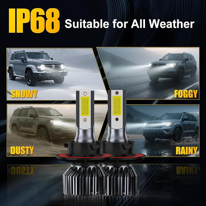 Fit for Ford F150 2004-2014 F250 F350 2005-2020, for Dodge Dakota 2005-2009 H13 H10 Fog Light Bulbs Combo, 32000LM Enhanced Visibility 9008 9145 Fog Lights Direct Installation, Pack of 4