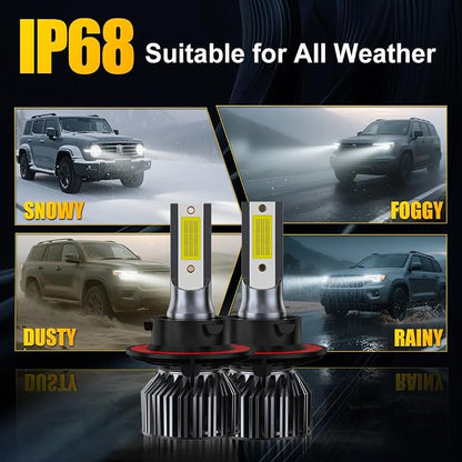 Fit for Ford F150 2004-2014 F250 F350 2005-2020, for Dodge Dakota 2005-2009 H13 H10 Fog Light Bulbs Combo, 32000LM Enhanced Visibility 9008 9145 Fog Lights Direct Installation, Pack of 4
