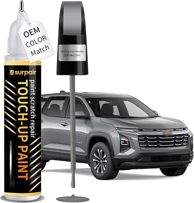 Sterling Gray Metallic GXD/WA130H Touch up Paint for Chevrolet OEM Color Match Car Scratch Repair Kit for Nicks & Chips Scratches Quick & Easy Paint Fix 2-In-1 Car Scratch Remover Pen