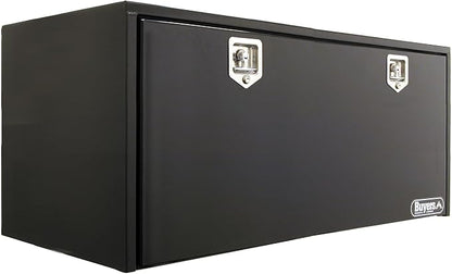 Buyers Products 1704315 Black Steel Underbody Truck Tool Box – 24 x 24 x 60 Inch - Truck Bed & Underbelly RV Storage Box, Locking T-Latch, Weather-Resistant, Heavy-Duty Flatbed Job Box, Made in USA