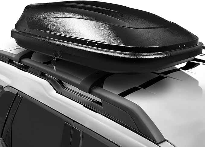 Heavy Duty Rooftop Cargo Carrier ABS Lockable Car Roof Rack Cargo Carrier, Capacity 110 LBS, 53 X 34 X 15 Inches, Black