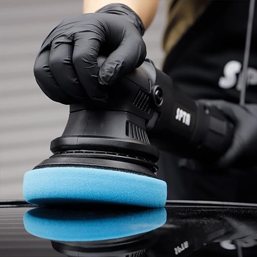 Blue T60 Moderate-Cut Foam Polishing Pads, SPTA 1Pc 5.5 Inch Face for 5 Inch 125mm Backing Plate Compound Buffing Sponge Pads for Car Buffer Polisher Compounding, Polishing and Waxing -FPTSS5B