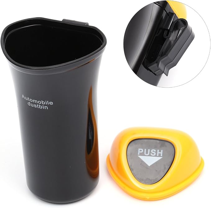Automobile Dustbin Car Trash Can Garbage Can Leakproof Vehicle Trash Bin(Yellow)