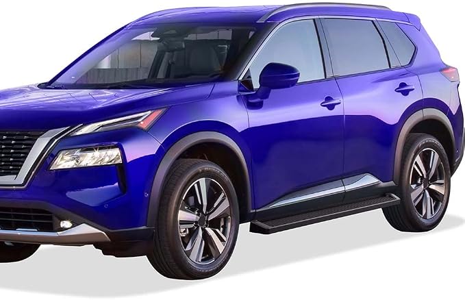 APS Black Running Boards Style Compatible with Nissan Rogue 2021-2026 (Exclude Models with Ground Lighting System) (Nerf Bars Side Steps Side Bars)