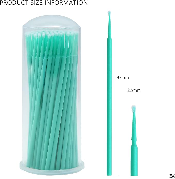 Touch Up Paint Brushes for Automotive Paint Chip Repair Disposable Micro Applicators-100 Pieces Green