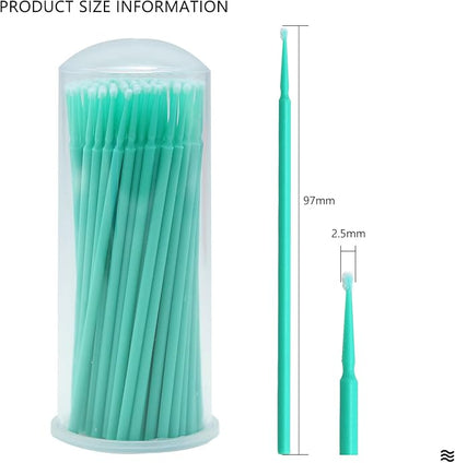 Touch Up Paint Brushes for Automotive Paint Chip Repair Disposable Micro Applicators-100 Pieces Green