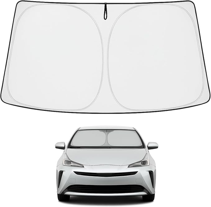 Proadsy 2026 Upgrade Windshield Sun Shade Custom Fit Toyota Prius 2016-2022 (NOT for Prius C or Prius V) 4-Layer Foldable Front Sunshade Protector Sun Visor Blocks UV Rays Keep Car Cooler