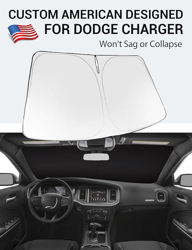 Proadsy 2026 Upgrade Front Windshield Sun Shade Foldable Sunshade Protector Custom for 2011-2023 Jeep Cherokee(Not for Jeep Grand Cherokee) Trailhawk Overland Limited Latitude Altitude Accessories