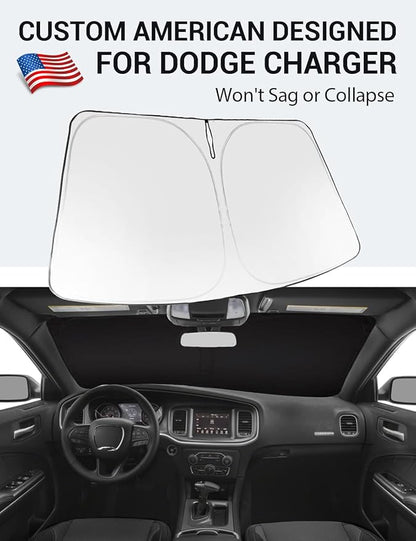 Proadsy 2026 Upgrade Front Windshield Sun Shade Foldable Sunshade Protector Custom for 2011-2023 Jeep Cherokee(Not for Jeep Grand Cherokee) Trailhawk Overland Limited Latitude Altitude Accessories