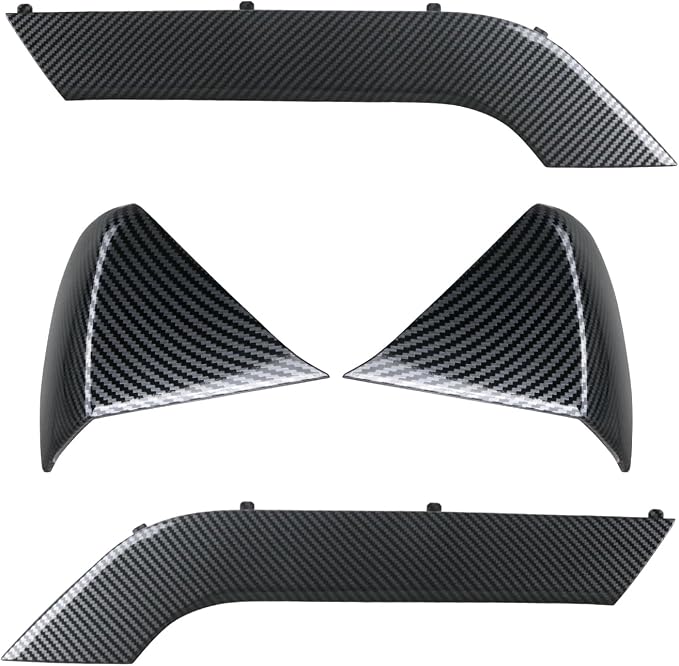 4PCS Door Armrest Cover Trim Kit Front&Rear Left Right Side Door Panel Arm Rest Bezel Set Carbon Fiber Compatible with 2014-2020 Chevy Silverado GMC Sierra Double Cab