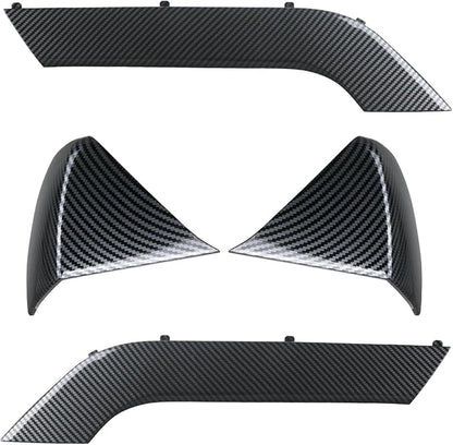 4PCS Door Armrest Cover Trim Kit Front&Rear Left Right Side Door Panel Arm Rest Bezel Set Carbon Fiber Compatible with 2014-2020 Chevy Silverado GMC Sierra Double Cab