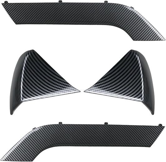 4PCS Door Armrest Cover Trim Kit Front&Rear Left Right Side Door Panel Arm Rest Bezel Set Carbon Fiber Compatible with 2014-2020 Chevy Silverado GMC Sierra Double Cab