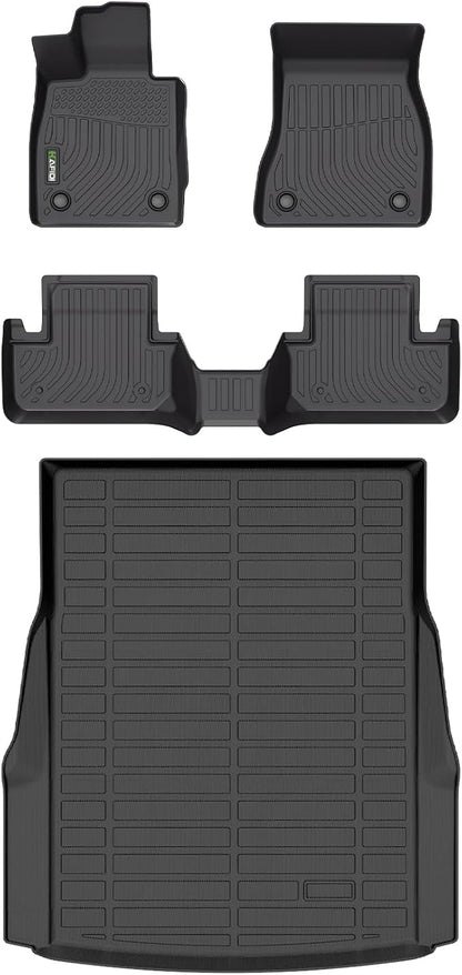 Floor Mats & Cargo Liner Custom for BMW i5 2024-2025 2026 All Weather Protection TPE Heavy Duty Non-Slip Automotive Floor Liners Fits Full Set Accessories, Black