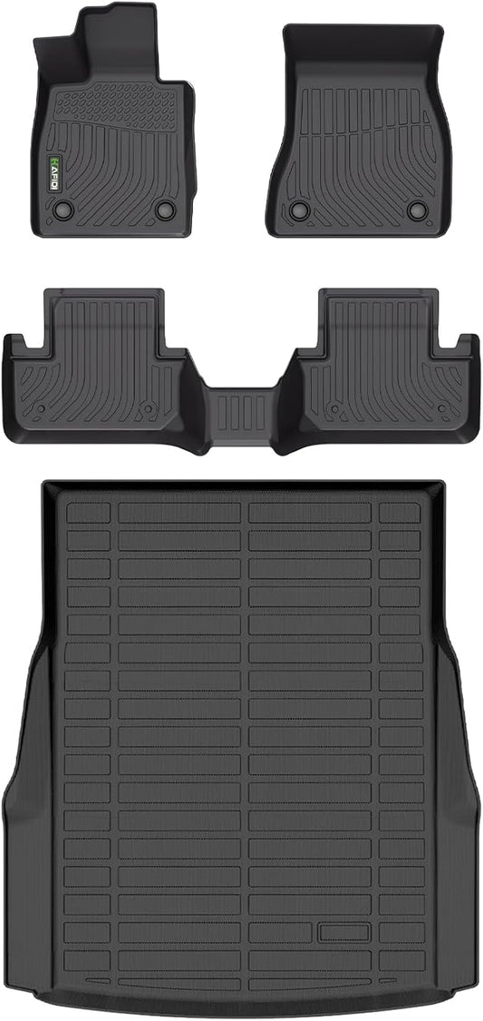 Floor Mats & Cargo Liner Custom for BMW i5 2024-2025 2026 All Weather Protection TPE Heavy Duty Non-Slip Automotive Floor Liners Fits Full Set Accessories, Black