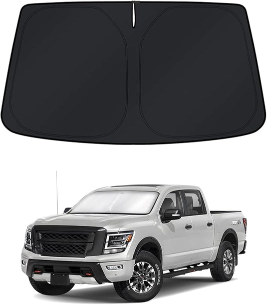 KUST Windshield Sun Shade for Nissan Titan 2020-2023 2024 Window Accessories Shade Sun Cover Foldable Block UV Rays Keep Car Cooler