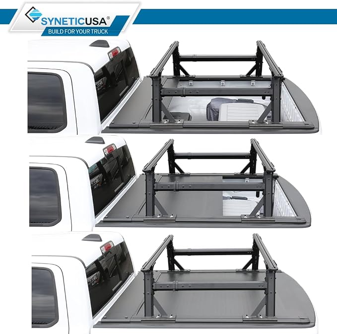 Syneticusa ER Power Retract Hard Tonneau Cover with R1 Rack Fits 2004-2026 Ford F-150 5.5' (67”) (incl. Raptor/Lightning) Truck Bed Retractable