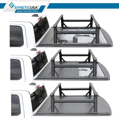 Syneticusa ER Power Retract Hard Tonneau Cover with R1 Rack Fits 2004-2026 Ford F-150 5.5' (67”) (incl. Raptor/Lightning) Truck Bed Retractable