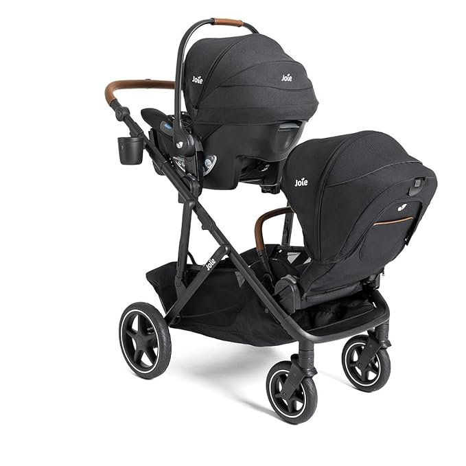 Joie Baby, Chive and Mint Latch - All-in-One Convertible Single-to-Double Modular Stroller with 20+ Customizable Modes & All-Terrain Wheels, and Baseless Infant Car Seat Travel System (Shale)