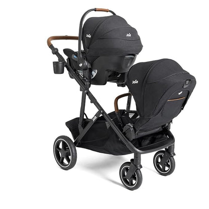 Joie Baby, Chive and Mint Latch - All-in-One Convertible Single-to-Double Modular Stroller with 20+ Customizable Modes & All-Terrain Wheels, and Baseless Infant Car Seat Travel System (Shale)