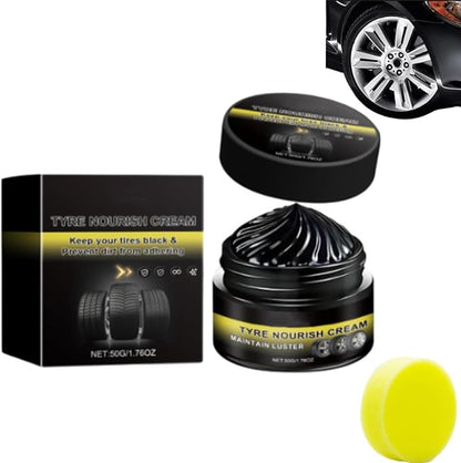 Tyre Nourish Cream, Tire Coating Paste, Tire Refurbishment Cream, Powerful Wheel Cleaning Refurbish Wax, UV Protection and Waterproof Coating, Designed to Enhance Vehicle Aesthetics Efficiently (1PCS)