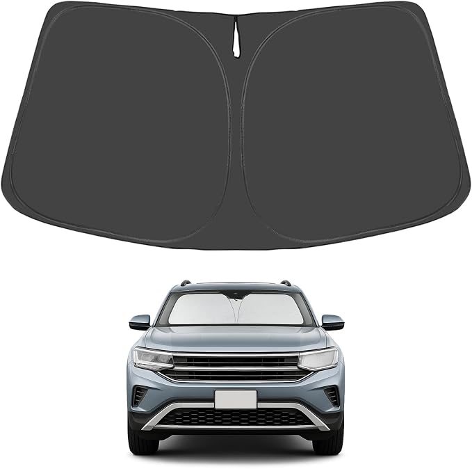 Proadsy 2026 Upgrade Windshield Sunshade Custom for 2018-2024 Volkswagen Atlas Block Sun & UV Foldable Front Window Car Shade Protector Prime Accessories
