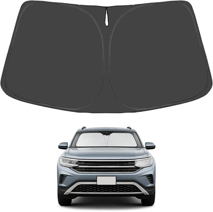 Proadsy 2026 Upgrade Windshield Sunshade Custom for 2018-2024 Volkswagen Atlas Block Sun & UV Foldable Front Window Car Shade Protector Prime Accessories