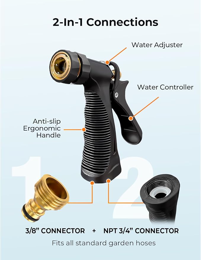 ARTIPOLY Car Wash Foam Gun + Microfiber Wash Mitt - Car Foam Sprayer - Foam Cannon for Hose - Spray Foam Gun Cleaner - Snow Foam Blaster for Cars, Boats, RVs, Foam Cannon Connects to Any Garden Hose