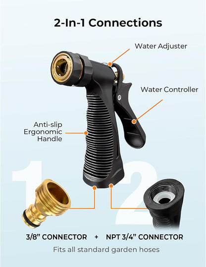 ARTIPOLY Car Wash Foam Gun + Microfiber Wash Mitt - Car Foam Sprayer - Foam Cannon for Hose - Spray Foam Gun Cleaner - Snow Foam Blaster for Cars, Boats, RVs, Foam Cannon Connects to Any Garden Hose