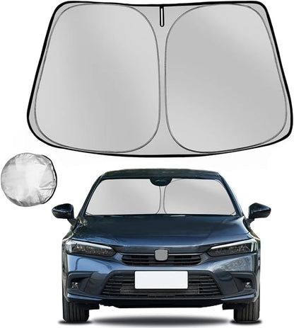 Windshield Sun Shade for Honda Civic 2022 2023 2024 2025 2026 Foldable Sun Sunshade for Car Front Window Blocks UV Rays and Heat Automotive Interior Protector Custom Fit Accessories