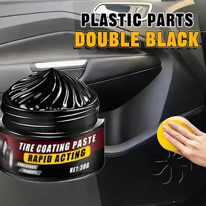 Premium Tire Coating & Trim Restorer,Bring Back the Original Deep Black Shine to Rubber and Plastic,Long-Lasting Ceramic Coating & UV Protection,TireCoating Paste for Car Tire Plastic Trim Care