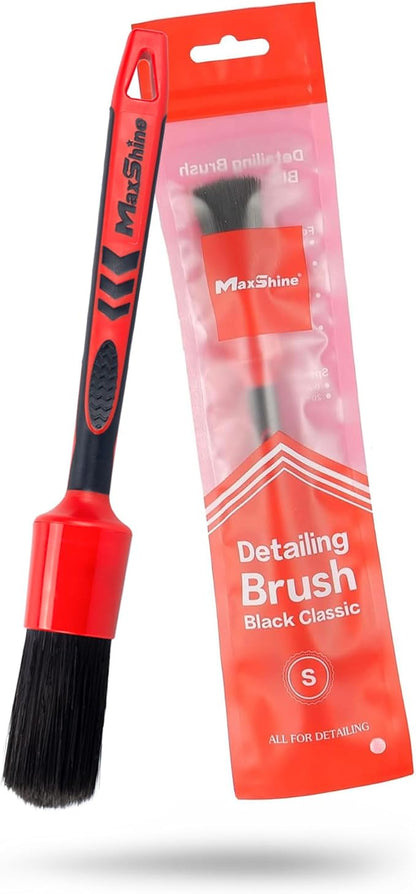 Maxshine Small #10 Universal Detailing Brush – Black Classic with Soft Synthetic Bristles – Durable, High-Density Brush for Interior, Exterior, Leather Seats, Engine Bay & Wheels