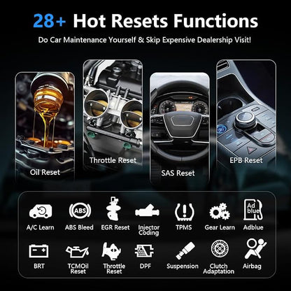 Bluetooth OBD2 Scanner Bidirectional Tools, VIDENT iSmartDiag510Pro Scan Tool with Lifetime Updates, 28 Resets, CAN FD/DoIP, All System Diagnostics for iOS & Android