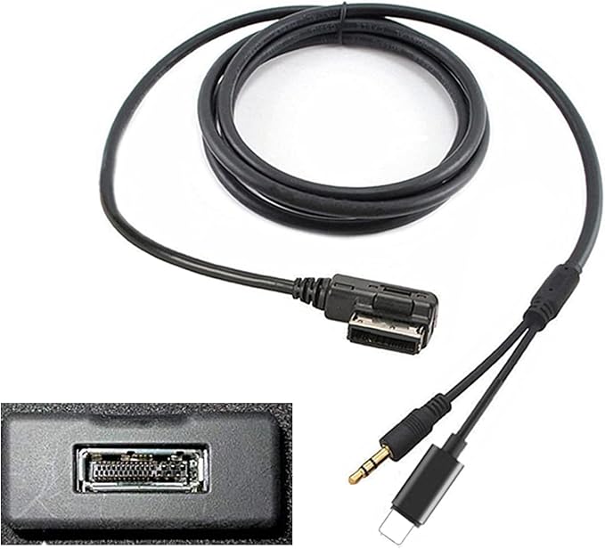 MMI MDI Aux Charing Cable 3.5 mm Music Adapter for Merced-ES Ben-z, Compatible with IP 14 13 12 11 Pro Max Xs Max XR 8 7 6