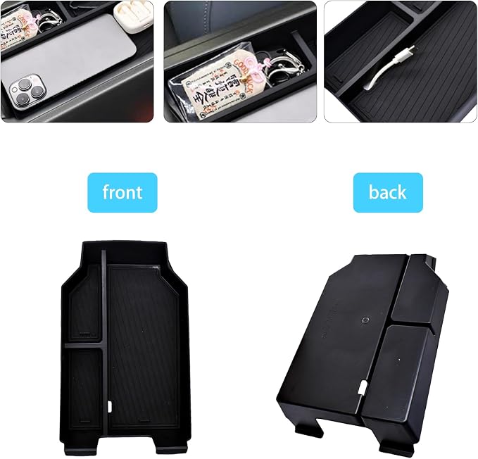 Center Console Organizer Fit For BMW X3 2025 2026 (30 xDrive/M50 xDrive) , ABS Plastic & Anti-Slip Rubber Console Storage Box with Charging Hole, Center Organizer for 2025 2026 BMW X3 Accessories