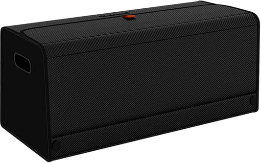 GMQ Car Trunk Organizer for SUV,Car Organizers and Storage with Collapsible Storage, Magnetic Lid Large Capacity for SUV, Truck, MPV (Carbon Black, XXL-29.5×13×12.5 IN)