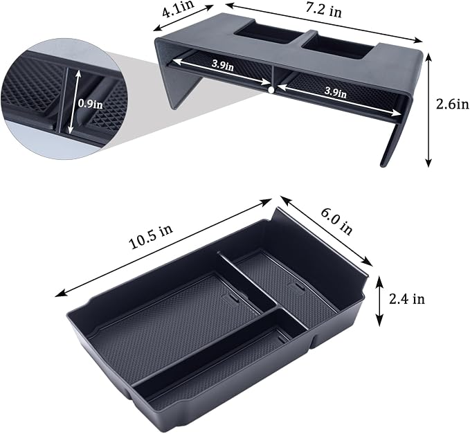 PIMCAR 2PCS Center Console Organizer and Armrest Tray for Honda CRV 2026 2025 2024 2023 CR-V Hybrid Accessories ABS Plastic Material Insert Divider Storage Box