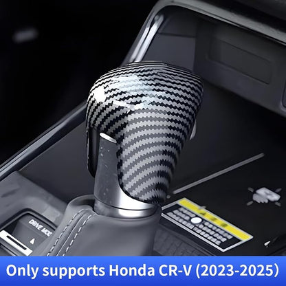 Car Center Console Gear Shift Knob Trim Cover for Honda CRV 2023 2024 2025 2026 and Honda HRV 2023-2026 Auto Interior Accessories Central Control Shifters Stick Protection Panel Carbon Fiber Style