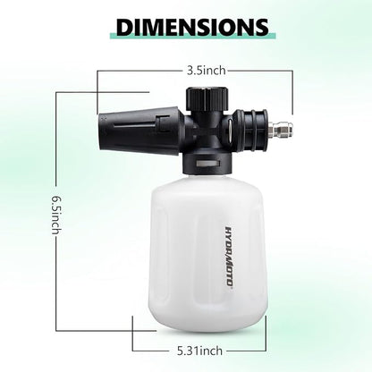 Foam Cannon for Pressure Washer, Adjustable Snow Foam Blaster with 1/4" Quick Connector, 0.11 Gallon(400ml) Foam Bottle for Car Wash, Electric Pressure Washer Accessories