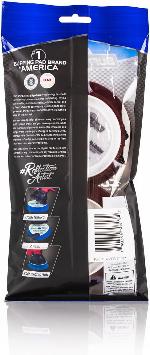 Buff and Shine - EdgeGuard Foam Buffing Pads - Maroon - 3" Medium Cut Pad - Pack of 2
