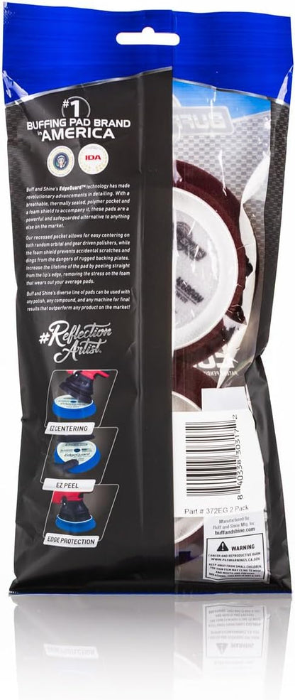 Buff and Shine - EdgeGuard Foam Buffing Pads - Maroon - 3" Medium Cut Pad - Pack of 2