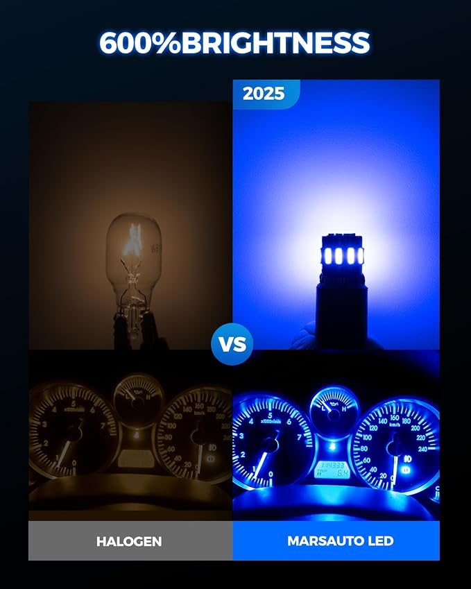 Marsauto 194 LED Bulb Blue for Dome Map Light, 168 2825 W5W T10 Wedge Replacement Super Bright LED Light Bulbs for Car Courtesy Step Dash Side Marker Trunk Light (Pack of 10)