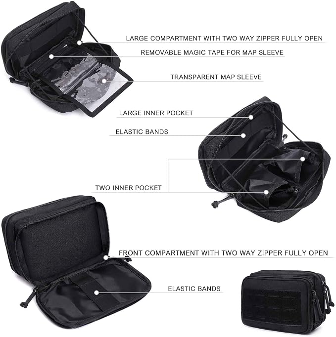 Molle Seat Back Organizer with 5 Pouches, Tactical Seat Covers, Molle Tactical Vehicle Organizers Panel Car Seat Covers Protector for Truck