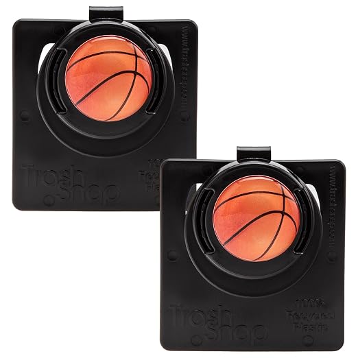 Reusable Bag Holders for Trash & Recycling | Eco-Friendly, Adhesive Clip System for Car, RV, Home, Travel, Boat | Recycled Plastic Basketball - 2 Pack