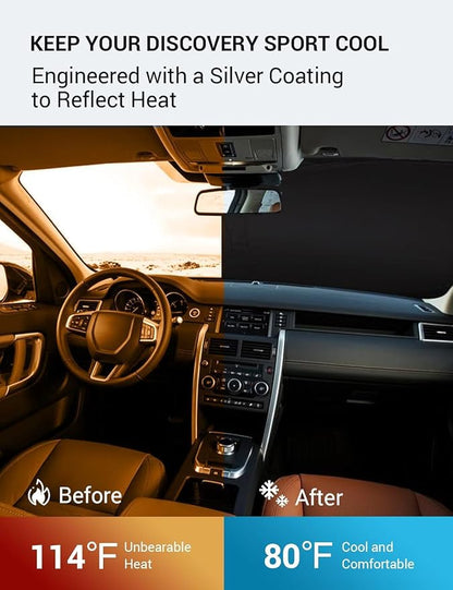 Proadsy 2026 Upgrade Front Windshield Sun Shade Foldable Sunshade Protector Custom Fit 2014-2019 Discovery Sport Accessories