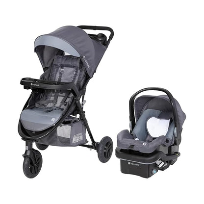 Baby Trend Passport Seasons Baby Stroller with EZ-Lift Infant Car Seat, Adjustable Canopy, Storage Basket & Cup Holders, Journey Black - Lightweight & Foldable Travel System for Toddlers & Infants