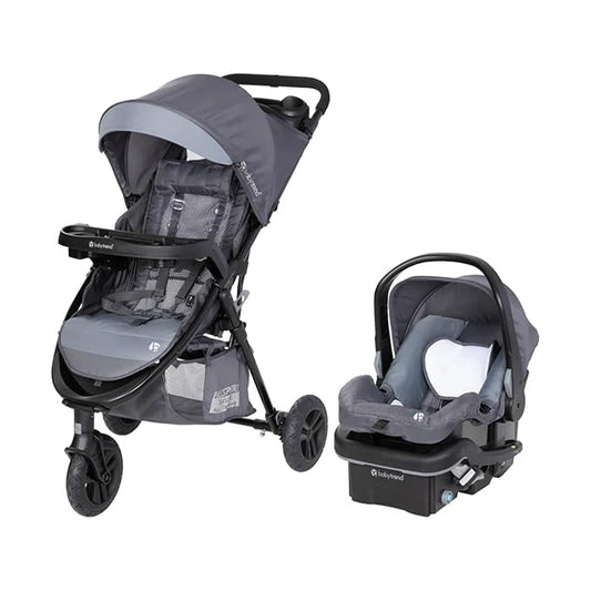 Baby Trend Passport Seasons Baby Stroller with EZ-Lift Infant Car Seat, Adjustable Canopy, Storage Basket & Cup Holders, Journey Black - Lightweight & Foldable Travel System for Toddlers & Infants