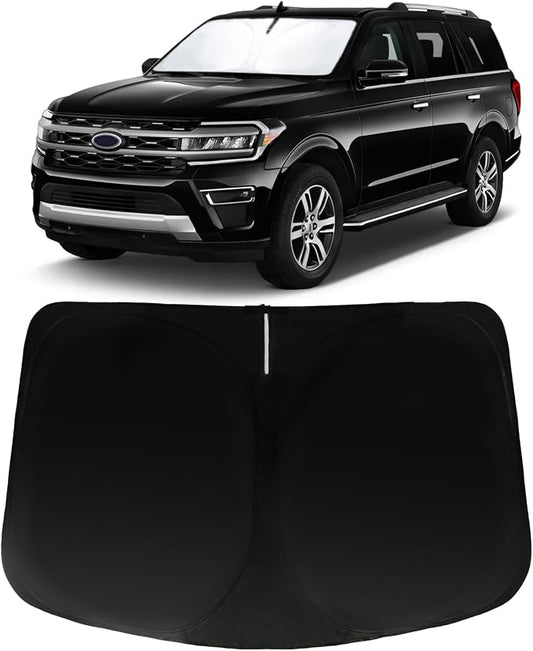 Windshield Sun Shade for 2018-2025 Ford Expedition, Car Front Window Sunshade with 240T Sun Visor Protector Blocks UV Rays Heat Sun Shield Accessories