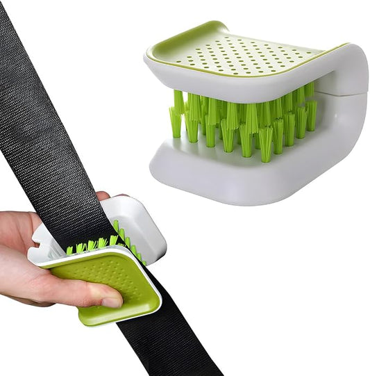 KVAEY Car Seat Belt Cleaning Brush, U-Shaped Auto Interior Washing Brush with Double-Sided Bristles, Closeable Safety Belt Bristle Scrubber Cutlery Cleaner Brush for Car Home (1 PCS)